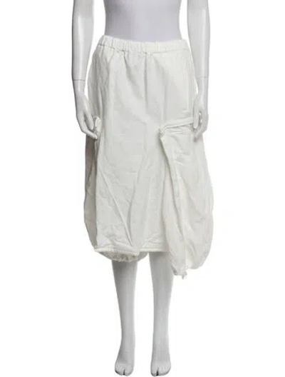 Pre-owned Comme Des Garçons Ruffle Embellishment Knee-length Skirt In White