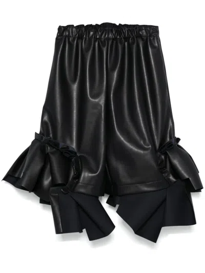 Comme Des Garçons Ruffle Shorts In Black