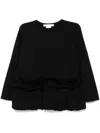 Comme Des Garçons Ruffle-trim T-shirt In Black
