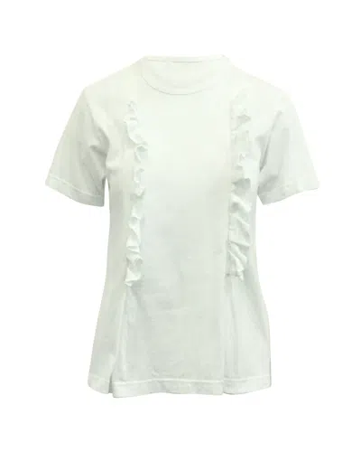 Comme Des Garçons Comme Des Garcons Ruffle T-shirt In White Cotton