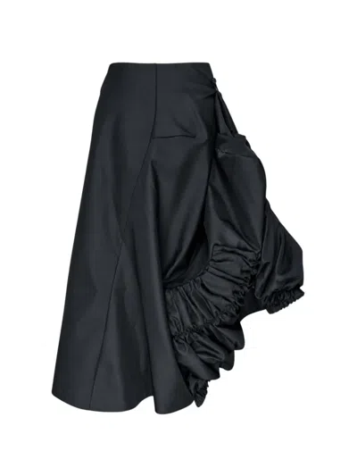 Comme Des Garçons Ruffled Asymmetric Skirt In Blue
