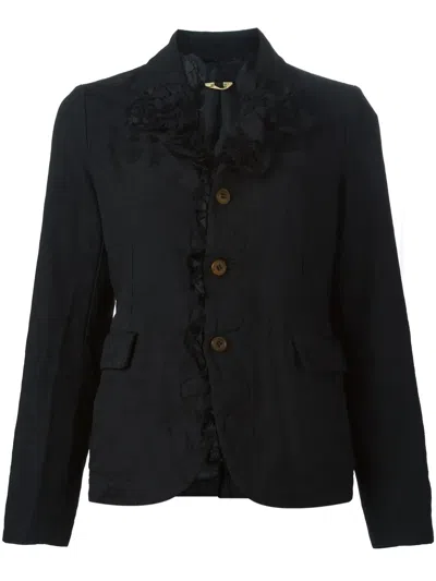 Comme Des Garçons Ruffled Blazer In Black