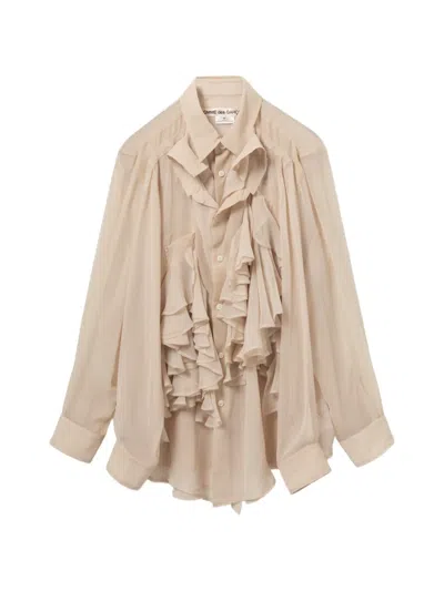 Comme Des Garçons Ruffled Blouse In Neutral