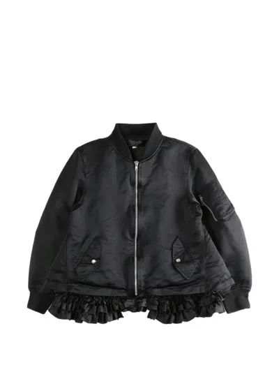 Comme Des Garçons Ruffled Bomber Jacket In Blue
