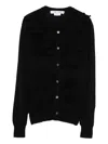 Comme Des Garçons Ruffled Button Cardigan In Black