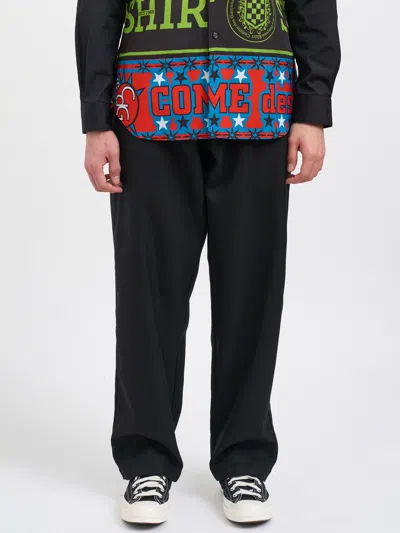 Comme Des Garçons Ruffled Casual Pants In Black