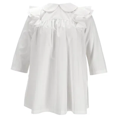 Pre-owned Comme Des Garçons Ruffled Collar Blouse In White Cotton