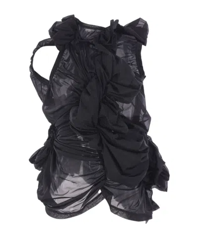 Comme Des Garçons Ruffled Collared Blouse In Black