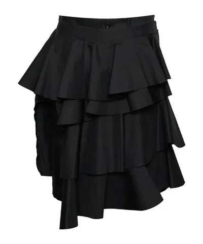 Comme Des Garçons Ruffled Design Shorts In Black