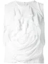 Comme Des Garçons Ruffled Front Top In White