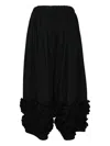 Comme Des Garçons Ruffled-hem Trousers In Black