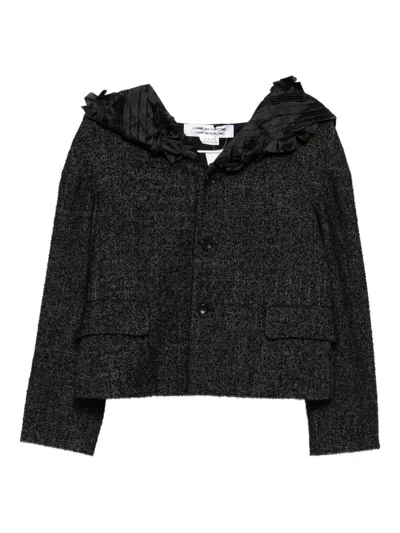 Comme Des Garçons Ruffled Jacket In Black