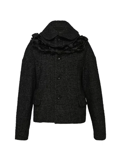 Comme Des Garçons Ruffled Jacket In Gray