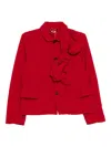 Comme Des Garçons Ruffled Jacket In Red