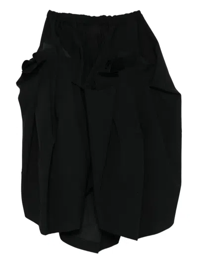 Comme Des Garçons Ruffled Lace Skirt In Black