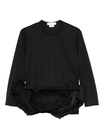 Comme Des Garçons Ruffled-layer Top In Black