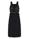 Comme Des Garçons Ruffled Midi Dress In Black