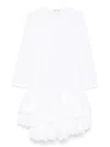 Comme Des Garçons Ruffled Midi Dress In White