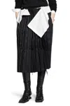 Comme Des Garçons Ruffled Midi Skirt In Black
