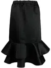 Comme Des Garçons Ruffled Midi Skirt In Black
