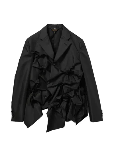 Comme Des Garçons Ruffled Notched-lapels Jacket In Black