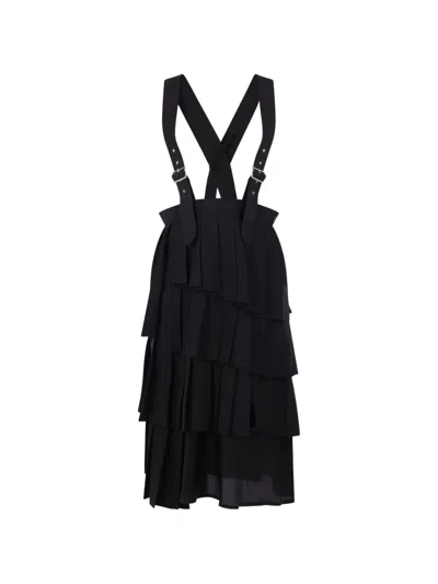 Comme Des Garçons Ruffled Overall Skirt In Black