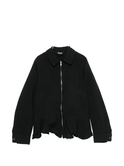 Comme Des Garçons Ruffled Raw-edge Jacket In Black