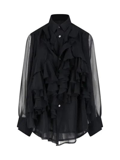 Comme Des Garçons Ruffled Shirt In Black