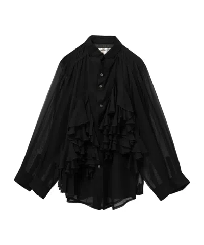 Comme Des Garçons Ruffled Shirt In Black