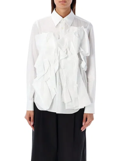 Comme Des Garçons Ruffled Shirt In Classic White For Women