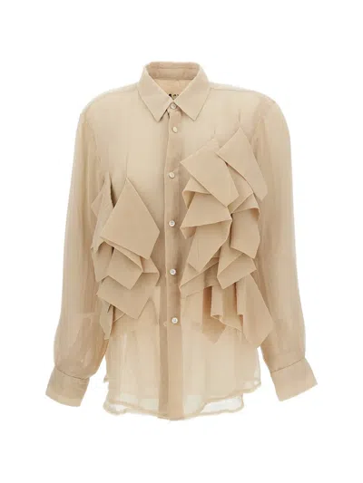 Comme Des Garçons Ruffled Shirt In Neutral