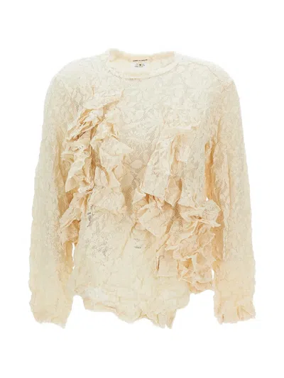 Comme Des Garçons Crew Neck Long-sleeve Top In Neutral