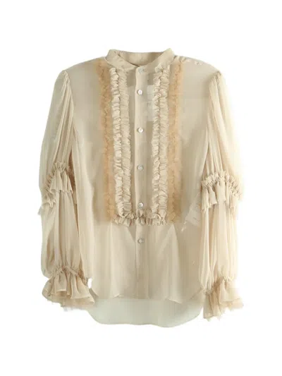 Comme Des Garçons Ruffled Shirt In Neutral