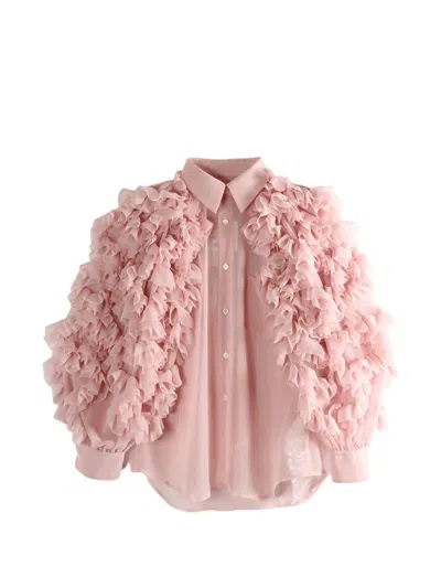Comme Des Garçons Ruffled Shirt In Pink