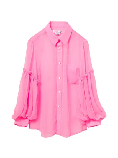 Comme Des Garçons Ruffled Shirt In Pink