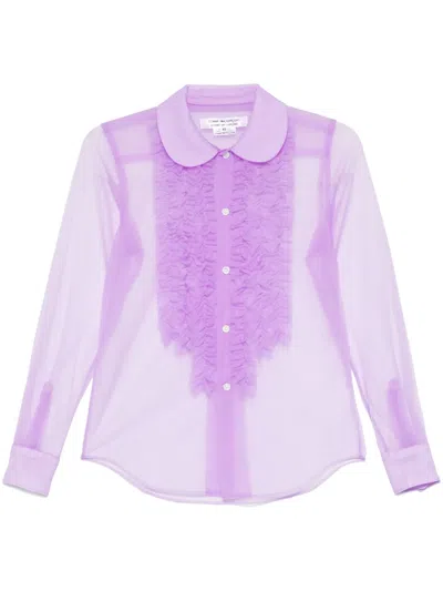 Comme Des Garçons Ruffled Shirt In Purple
