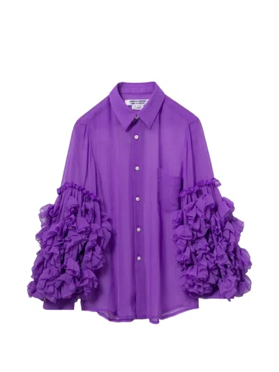 Comme Des Garçons Ruffled Shirt In Purple