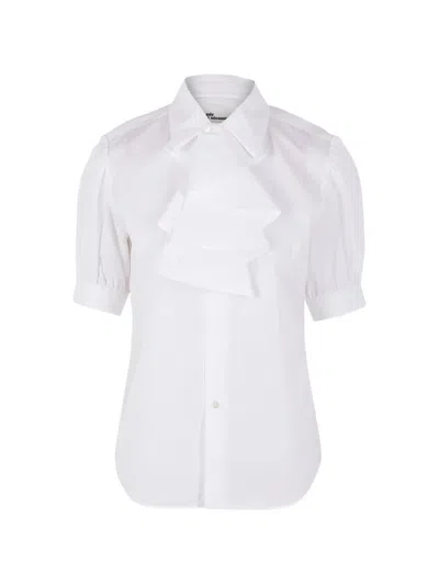 Comme Des Garçons Ruffled Shirt In White