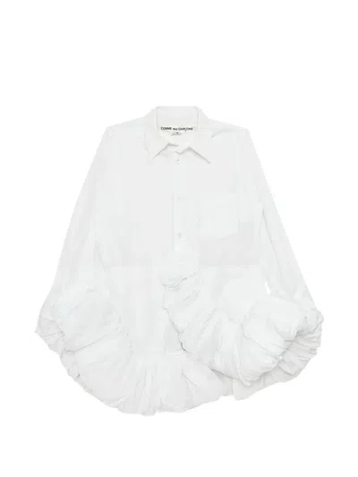 Comme Des Garçons Ruffled Shirt In White