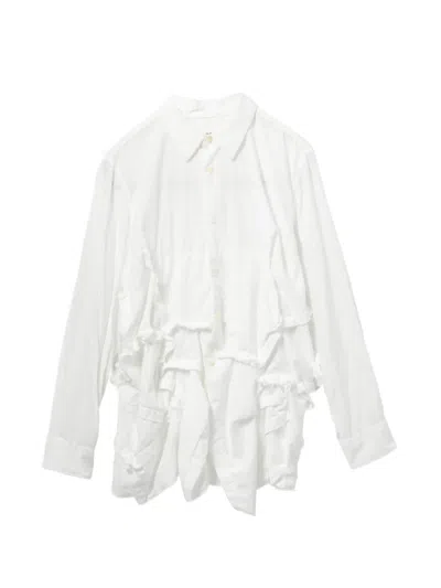 Comme Des Garçons Ruffled Shirt In White