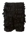 Comme Des Garçons Knee Length Ruffled Design Shorts In Black