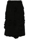 Comme Des Garçons Panel Ruched Georgette Midi Skirt