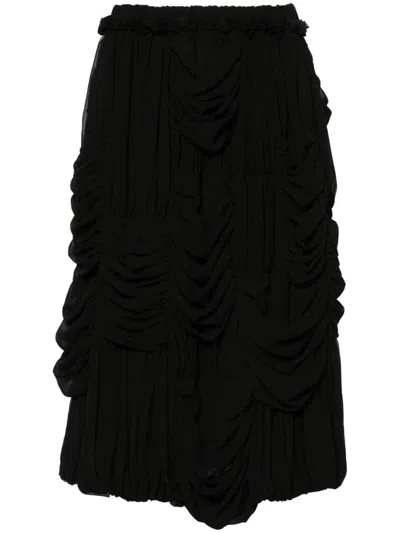 Comme Des Garçons Ruffled Skirt In Black