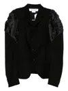 Comme Des Garçons Ruffled-sleeve Blazer In Black