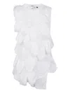 Comme Des Garçons Textured Sleeveless Crew Neck Blouse In White