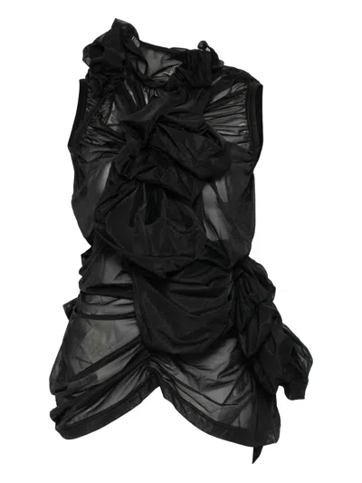 Comme Des Garçons Ruffled T-shirt In Black