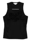 Comme Des Garçons Black Flower Detail Tank Top In Black