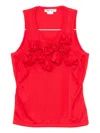 Comme Des Garçons Ruffled Tank Top In Red