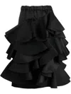 Comme Des Garçons Ruffled Tiered Midi Skirt In Black