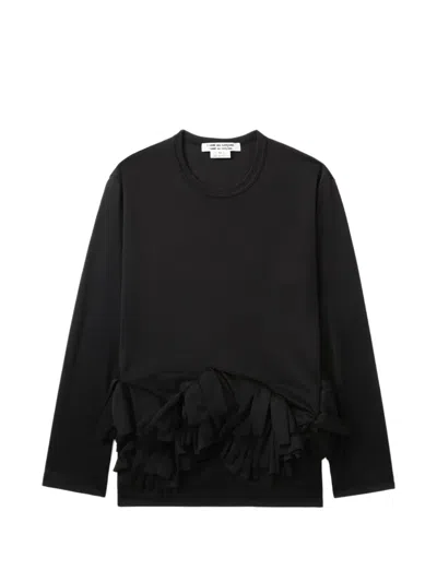 Comme Des Garçons Ruffled Top In Black